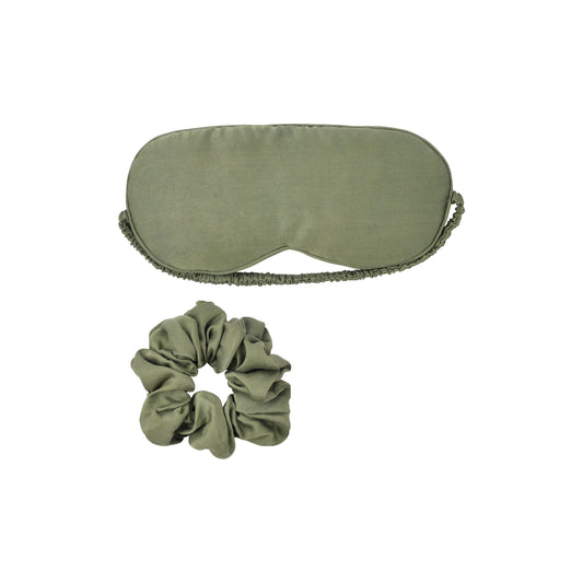 Moss Green Botanical Silk Sleep Set