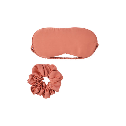 Saffron Silk Sleep Mask and Silk Scrunchie Set