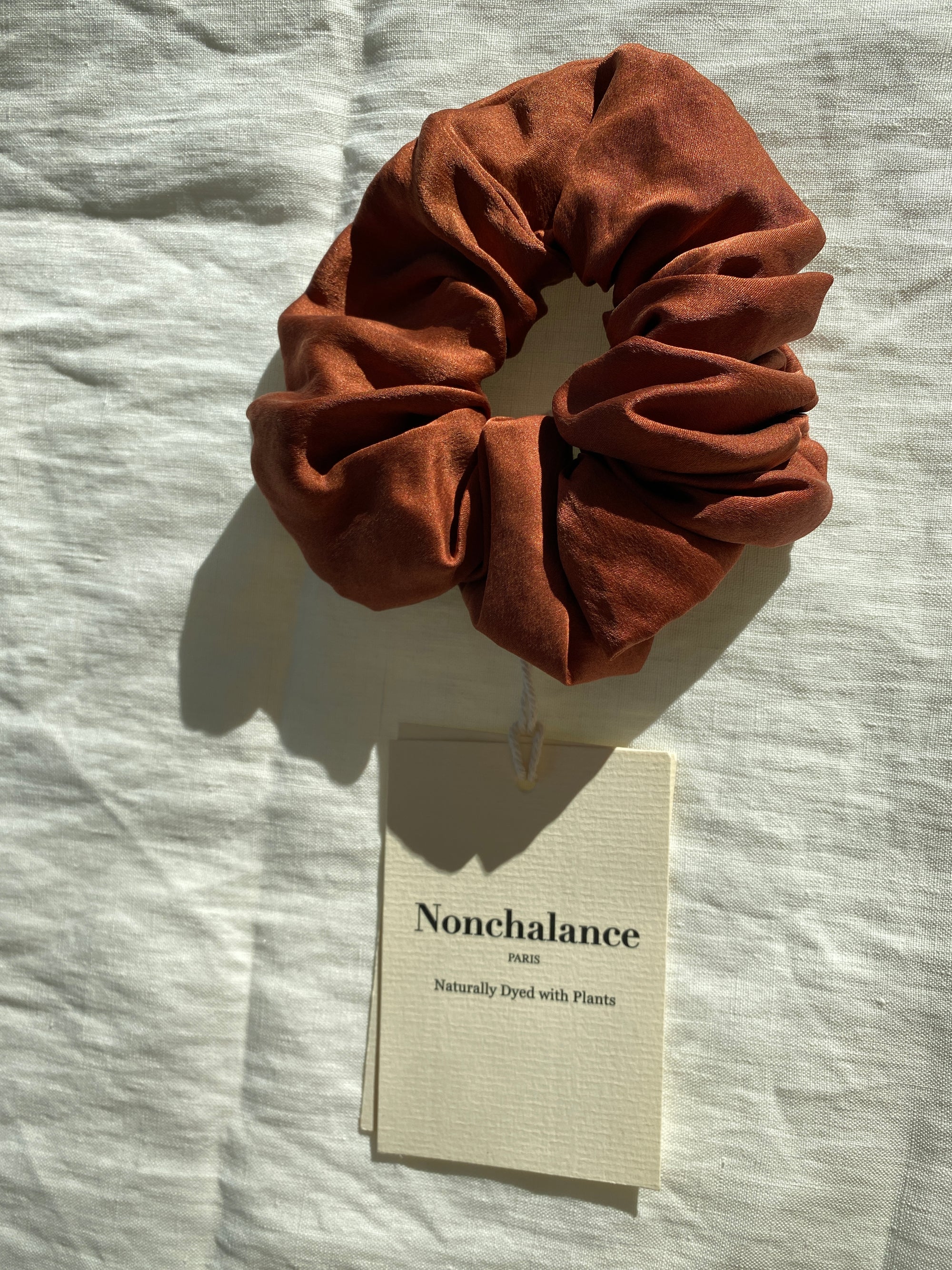 Chouchou en soie pure Safran