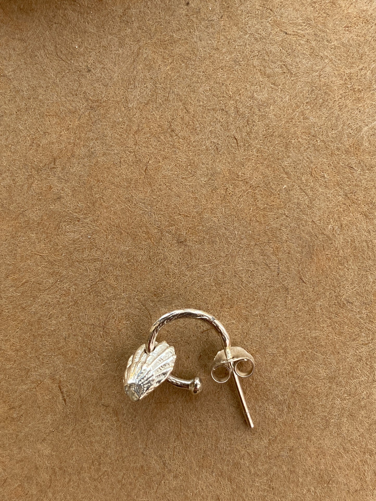 Bali Shell Earrings Loops in Silver