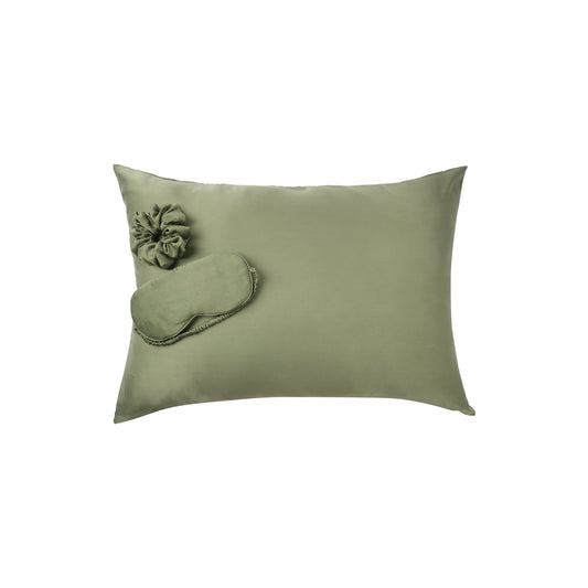 Moss Green Botanical Silk Sleep Set