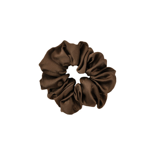 Chaga Brown Silk Scrunchie