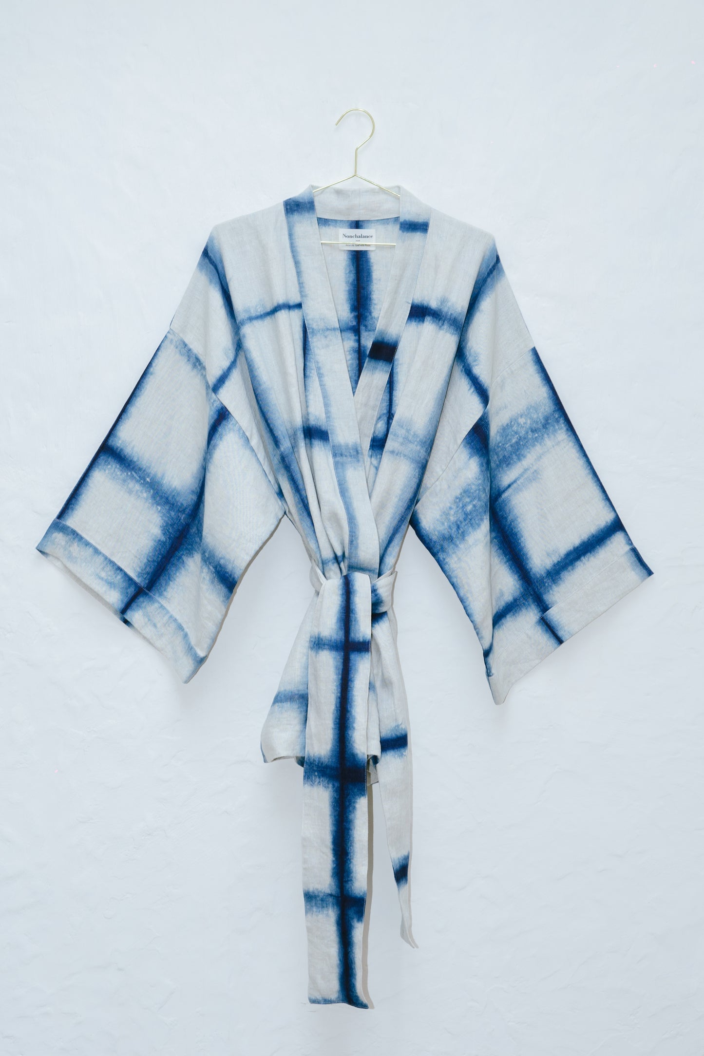 Shibori Linen Indigo Kimono