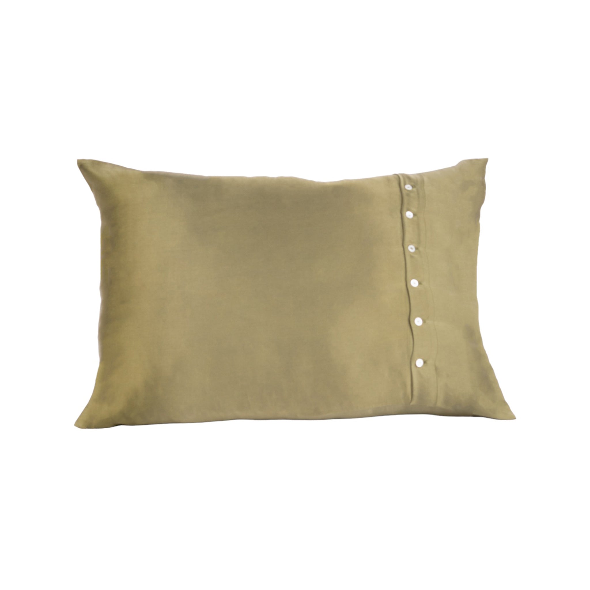 Taie d'oreiller en soie pure Olive