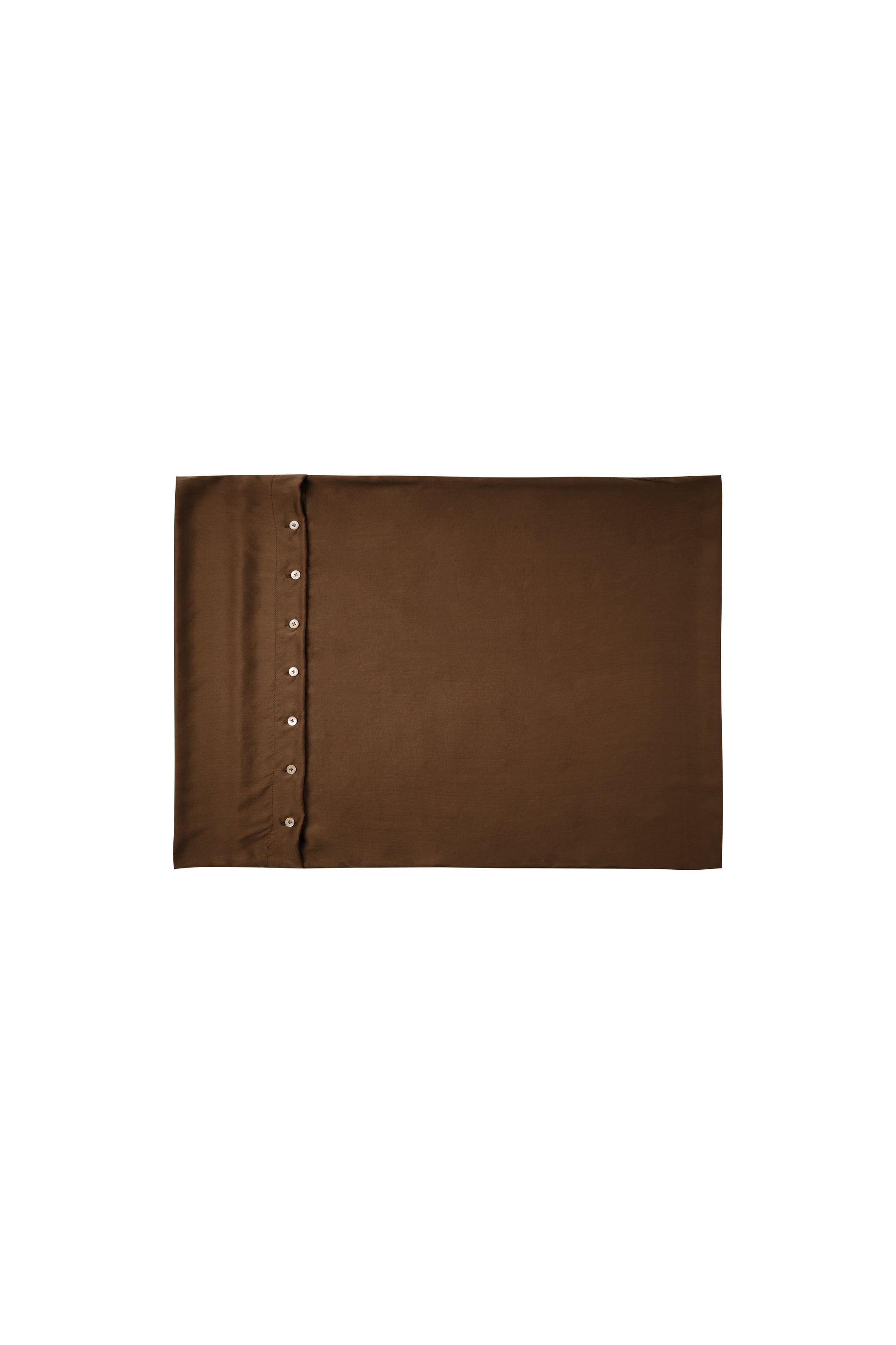 Plant-dyed mulberry silk pillowcase in Chaga Brown color, handmade in Bali