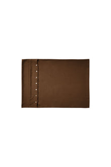 Plant-dyed mulberry silk pillowcase in Chaga Brown color, handmade in Bali