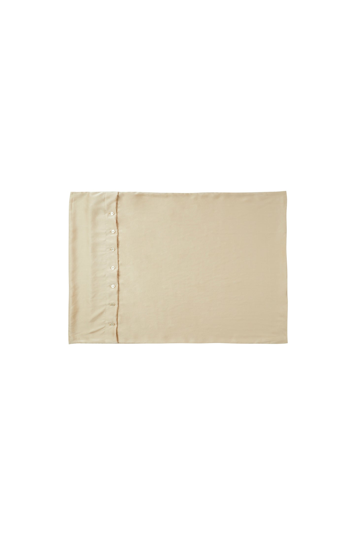 Plant-dyed mulberry silk pillowcase in Vanilla color, handmade in Bali