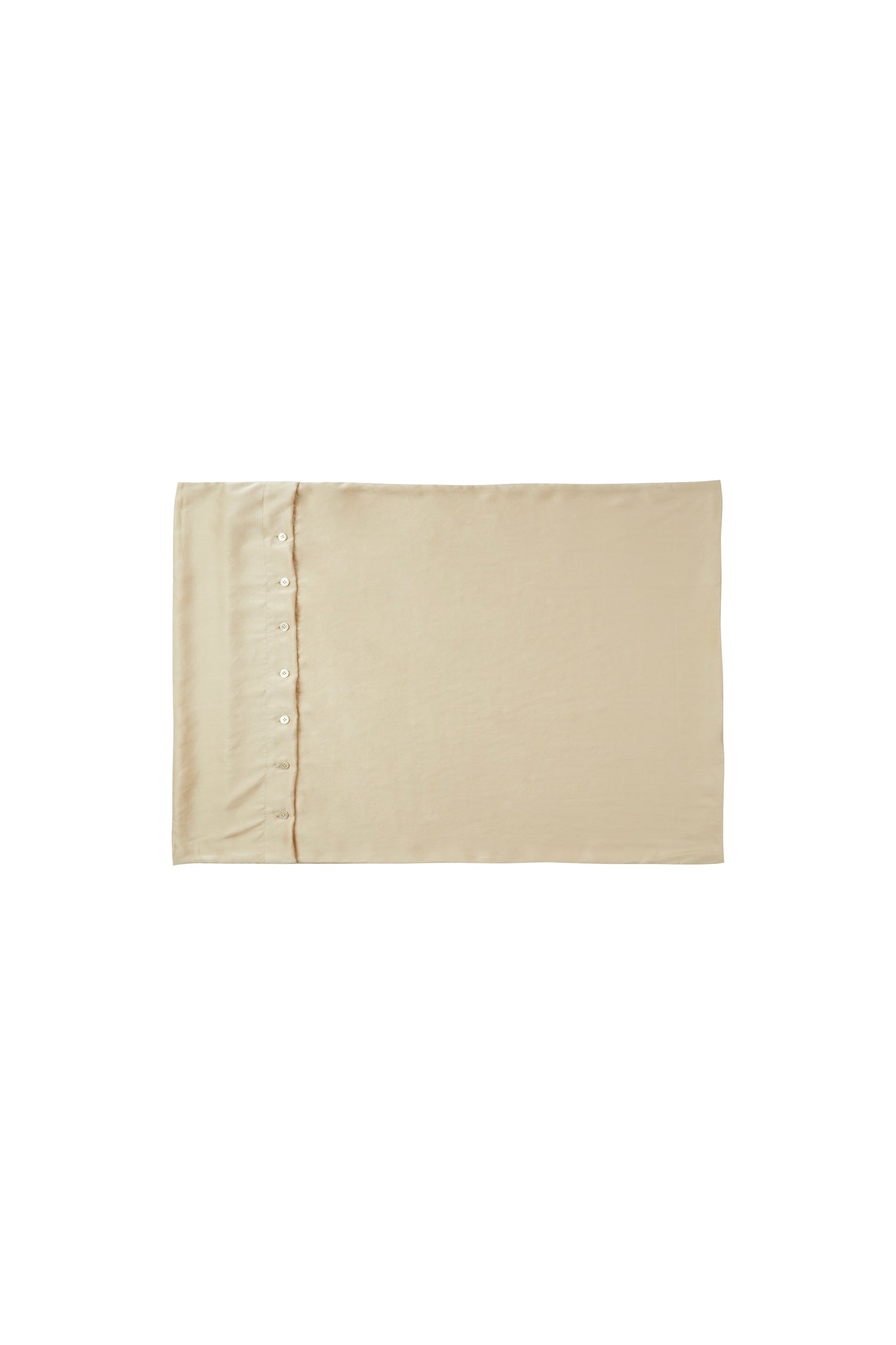 Plant-dyed mulberry silk pillowcase in Vanilla color, handmade in Bali