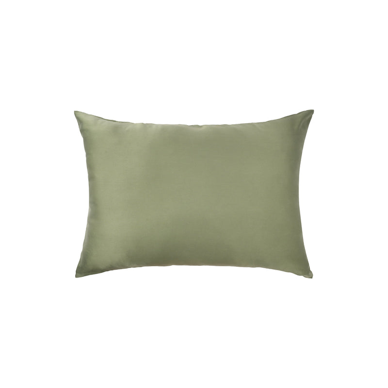 Plant-dyed mulberry silk pillowcase in Bark color, handmade in Bali