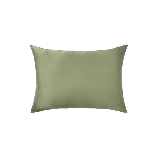 Plant-dyed mulberry silk pillowcase in Bark color, handmade in Bali
