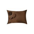 Plant-dyed mulberry silk pillowcase, face mask and scrunchie in Chaga color, handmade in Bali