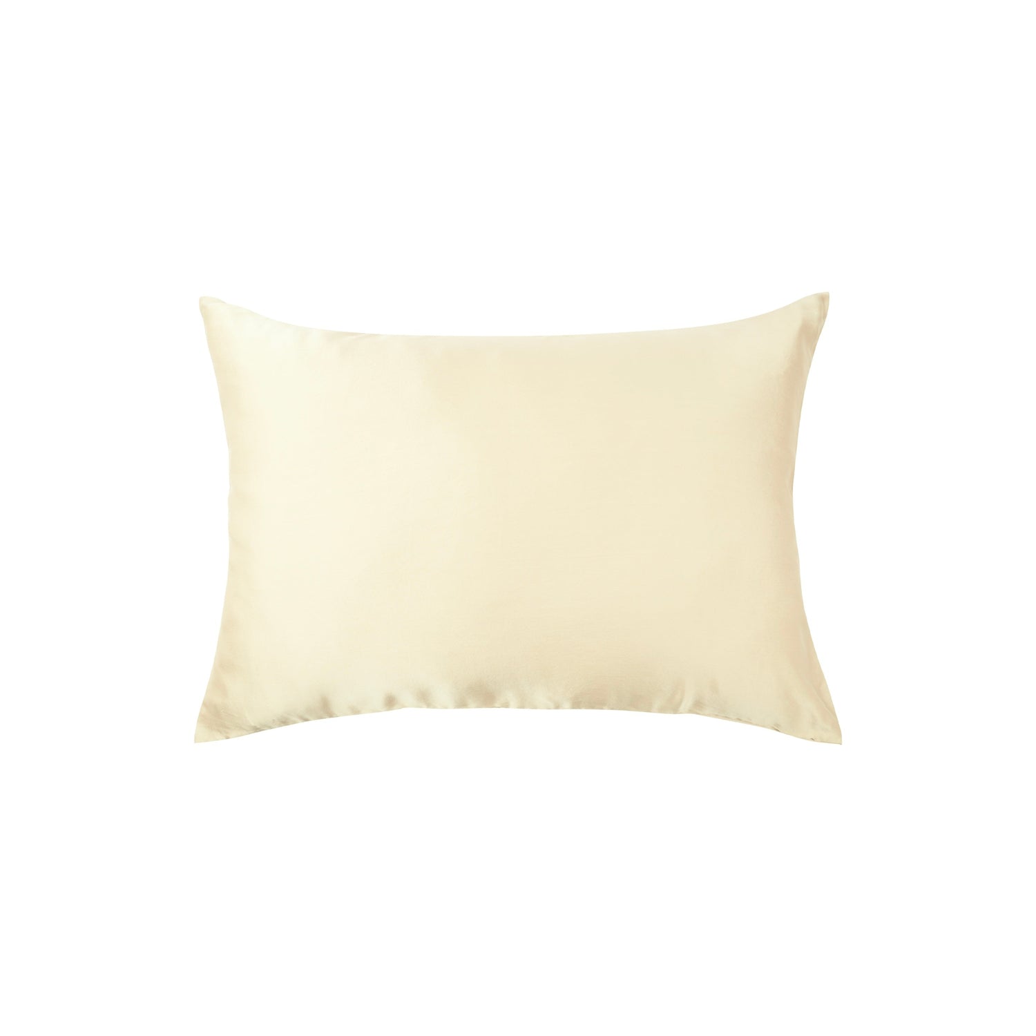 Plant-dyed mulberry silk pillowcase in Vanilla color, handmade in Bali
