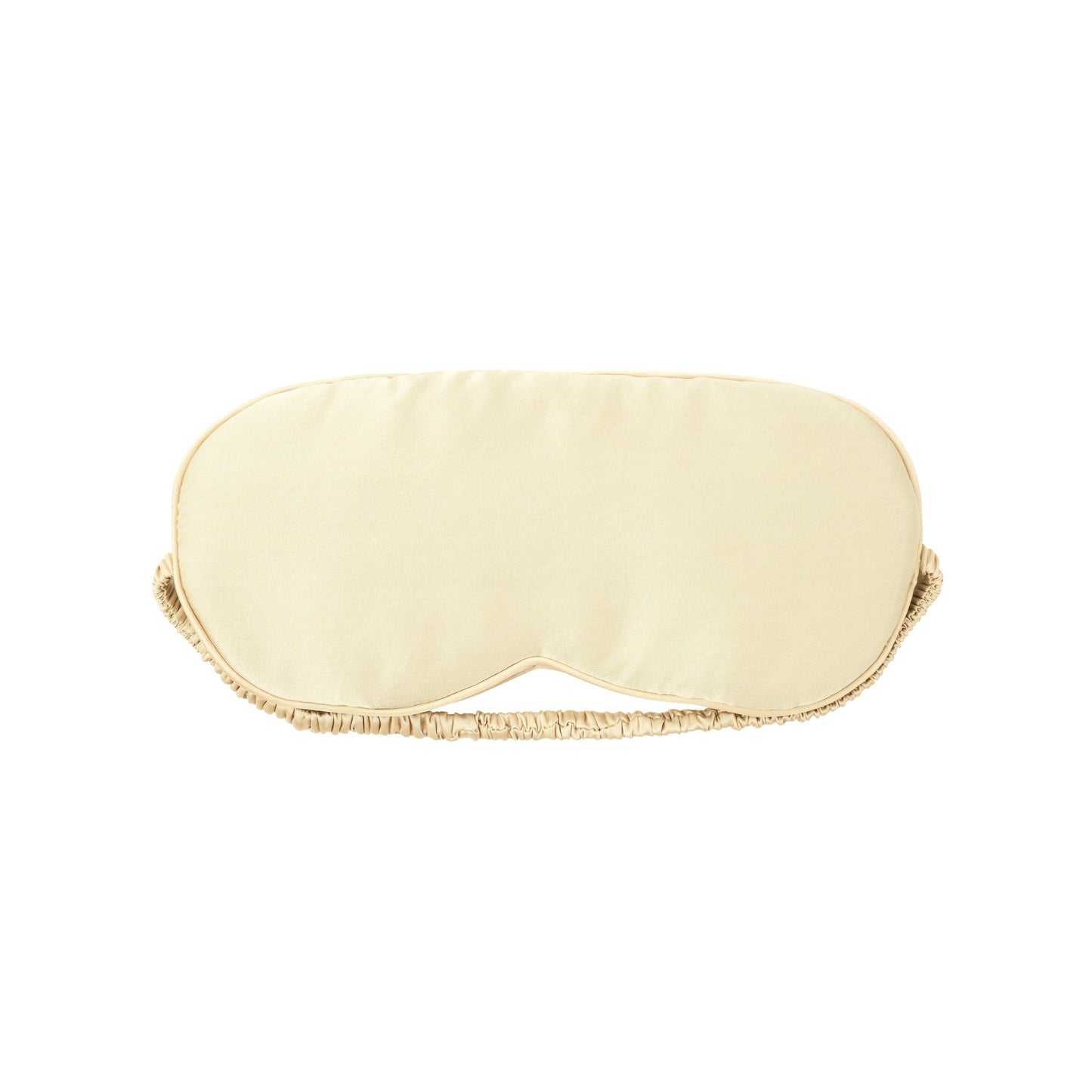 Plant-dyed mulberry silk sleep mask in Vanilla color, handmade in Bali