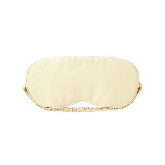 Plant-dyed mulberry silk sleep mask in Vanilla color, handmade in Bali