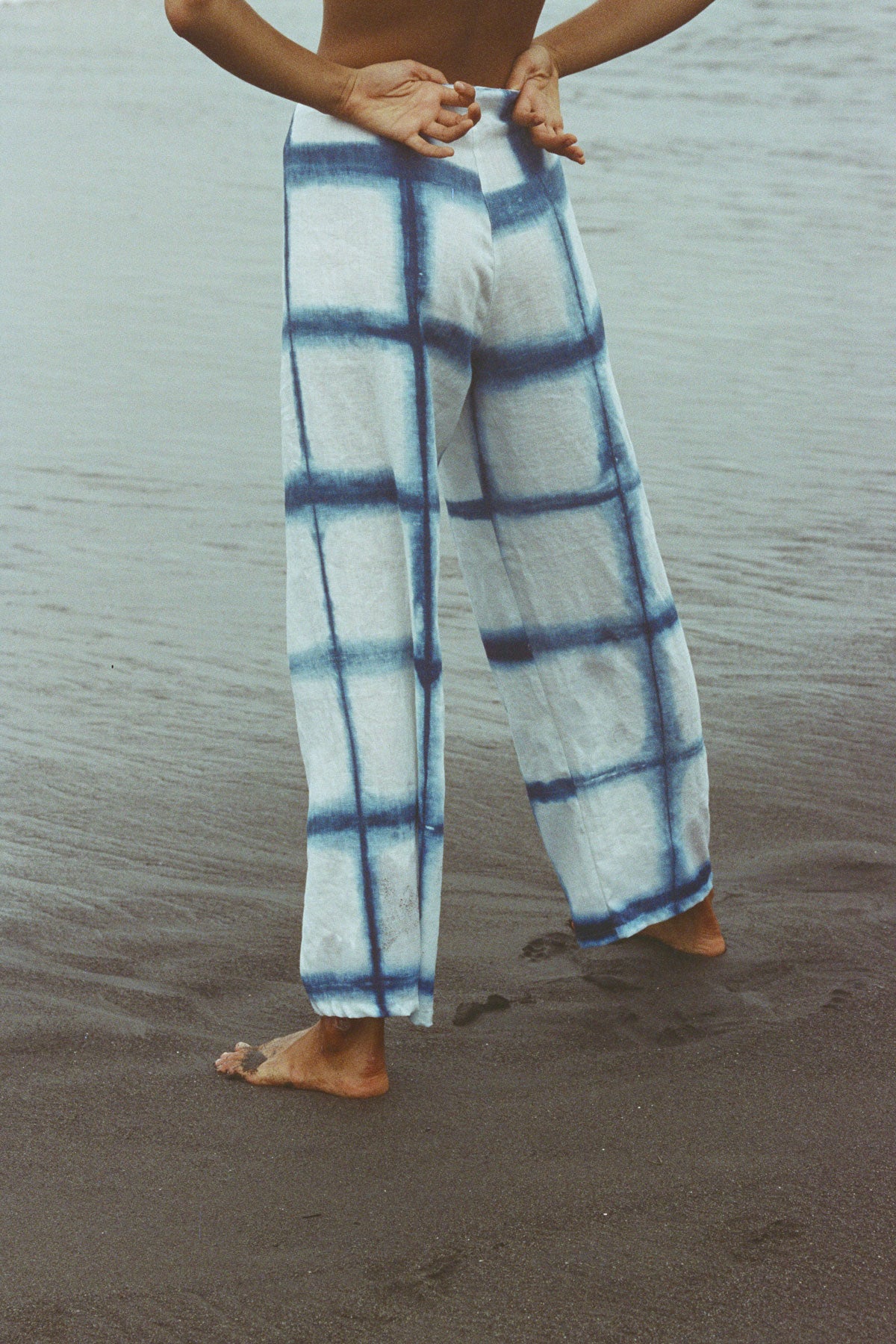 Fisherman Pants Linen Shibori Indigo